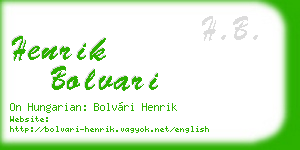 henrik bolvari business card