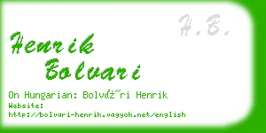 henrik bolvari business card